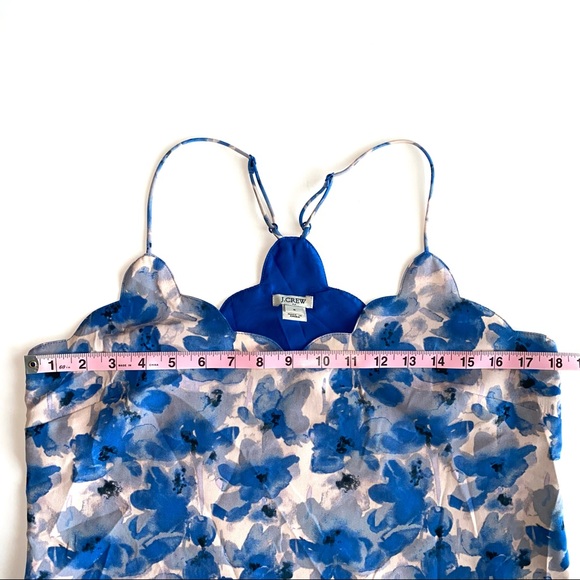 SOLD 💕J Crew Scalloped Floral Spaghetti Strap Tank Top - Picture 12 of 14
